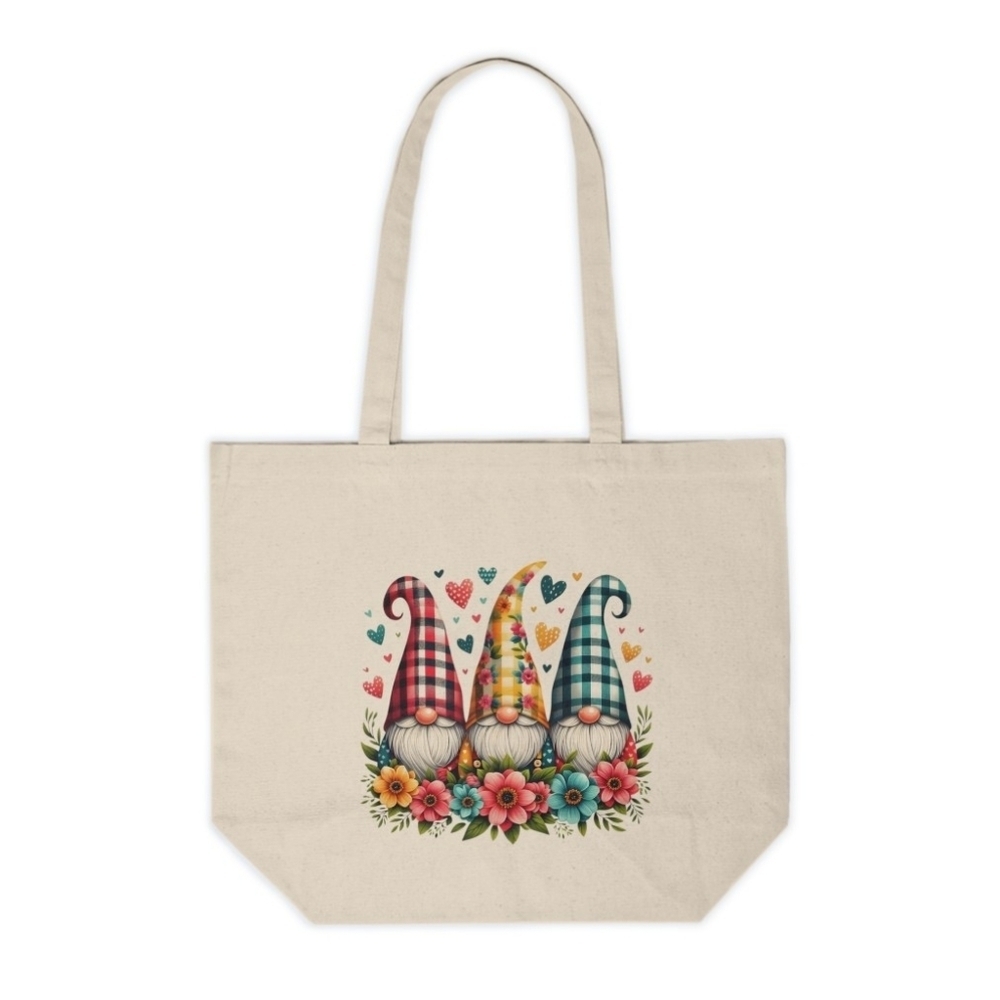 Spring Garden Gnome Custom Canvas Tote Bag